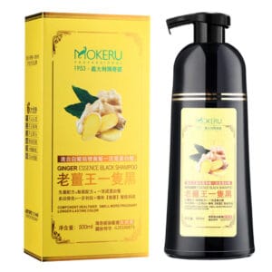 Mokeru Ginger Essence Black Hair Colour Dye Shampoo (500ml per bottle)