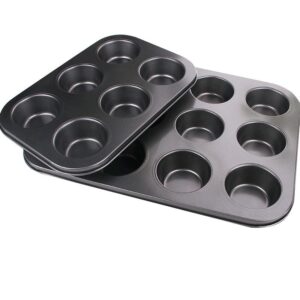 BearBearSG Non Stick Baking Trays 6 Cavity / 12 Cavity Black Gold Colours | Bakeware