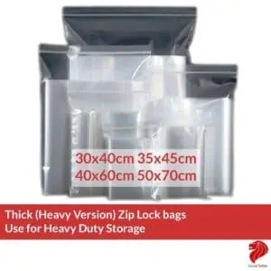 Heavy Duty Zip Bags Large (Extra Thick) Resealable Zip Bags for Travel Baggage Storage and Air Seal